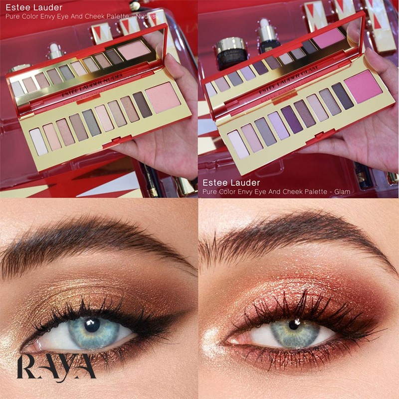 پالت سایه چشم و رژگونه 10 عددی پیور کالر انوی استی لادر مدل نودس Estee Lauder Pure Color Envy Eye and Cheek Palette - Nudes - رایا میکاپ